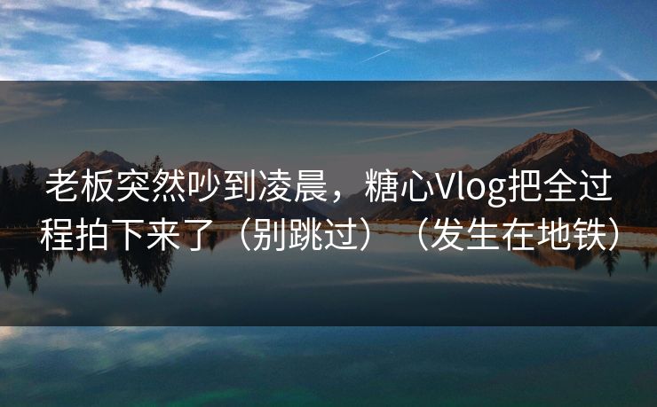 老板突然吵到凌晨，糖心Vlog把全过程拍下来了（别跳过）（发生在地铁）