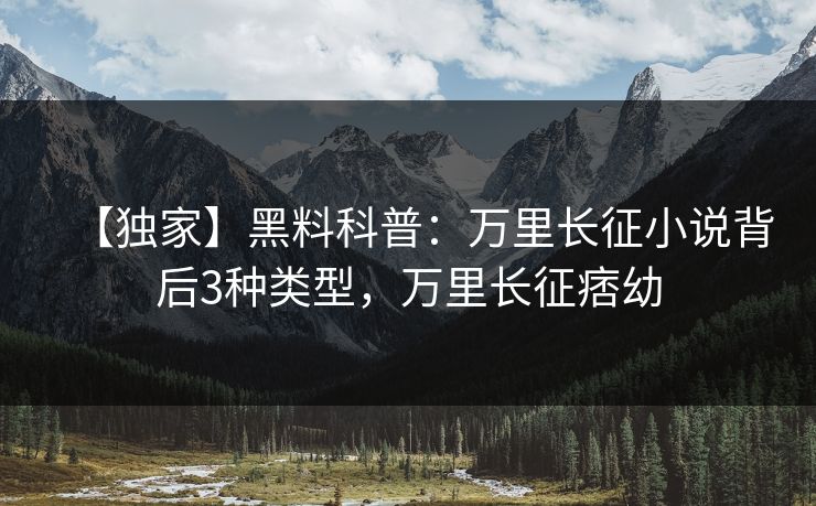 【独家】黑料科普：万里长征小说背后3种类型，万里长征痞幼