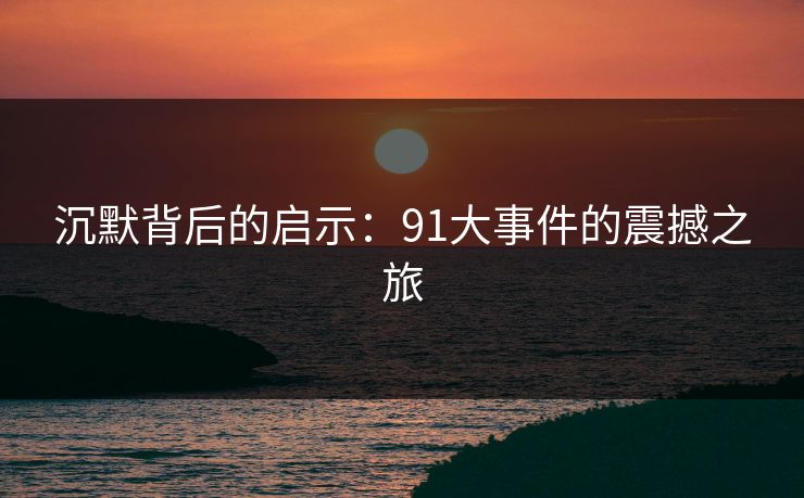 沉默背后的启示：91大事件的震撼之旅
