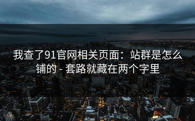 我查了91官网相关页面：站群是怎么铺的 - 套路就藏在两个字里